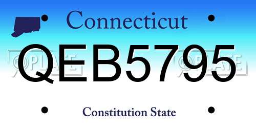 QEB5795 Connecticut License Plate