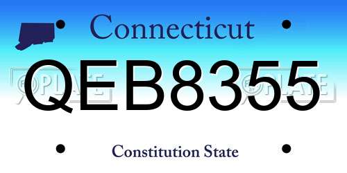 QEB8355 Connecticut License Plate