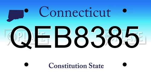 QEB8385 Connecticut License Plate