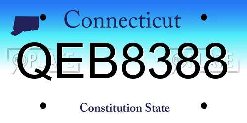 QEB8388 Connecticut License Plate