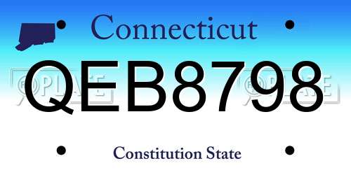 QEB8798 Connecticut License Plate