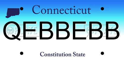 QEBBEBB Connecticut License Plate