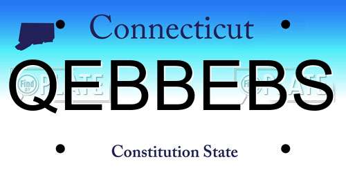 QEBBEBS Connecticut License Plate