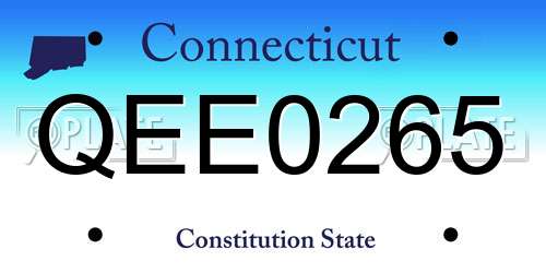 QEE0265 Connecticut License Plate