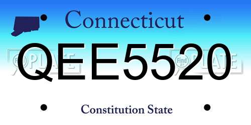 QEE5520 Connecticut License Plate