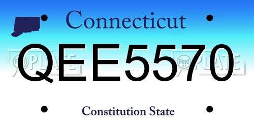 QEE5570 Connecticut License Plate