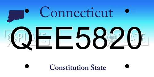 QEE5820 Connecticut License Plate