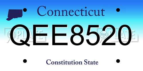 QEE8520 Connecticut License Plate