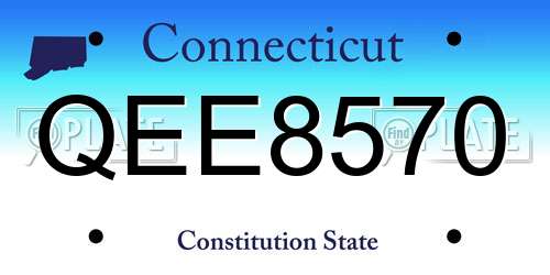 QEE8570 Connecticut License Plate