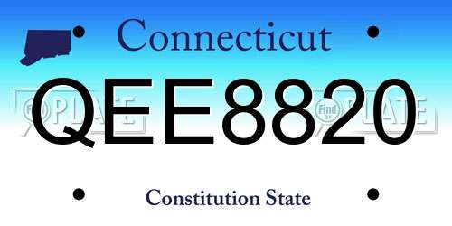 QEE8820 Connecticut License Plate