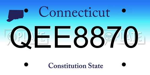 QEE8870 Connecticut License Plate