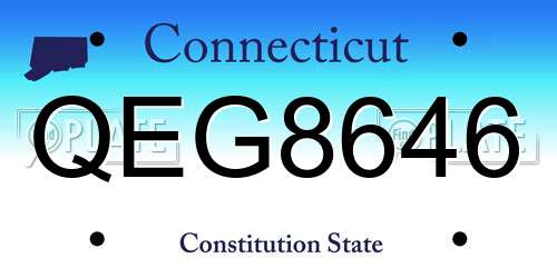 QEG8646 Connecticut License Plate