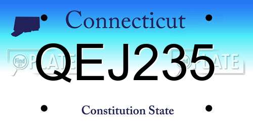 QEJ235 Connecticut License Plate