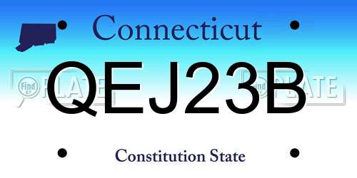 QEJ23B Connecticut License Plate