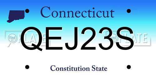QEJ23S Connecticut License Plate