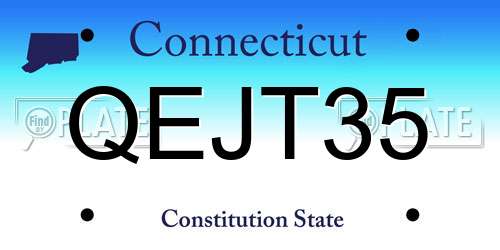 QEJT35 Connecticut License Plate