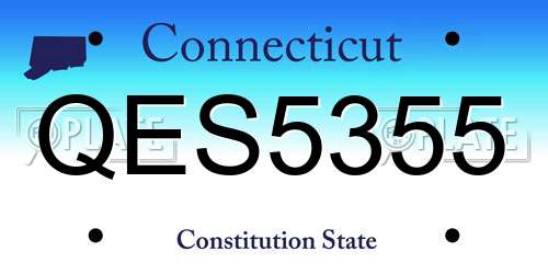 QES5355 Connecticut License Plate