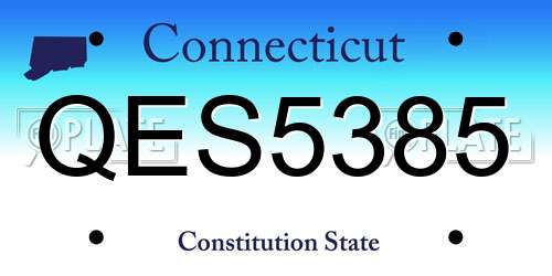QES5385 Connecticut License Plate