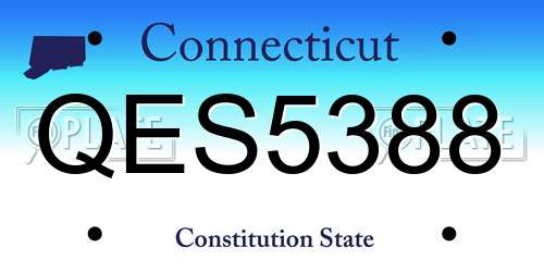 QES5388 Connecticut License Plate