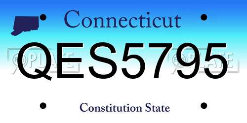 QES5795 Connecticut License Plate