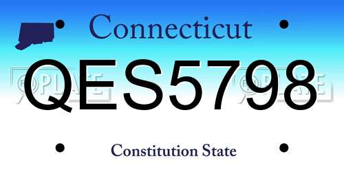 QES5798 Connecticut License Plate