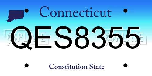 QES8355 Connecticut License Plate