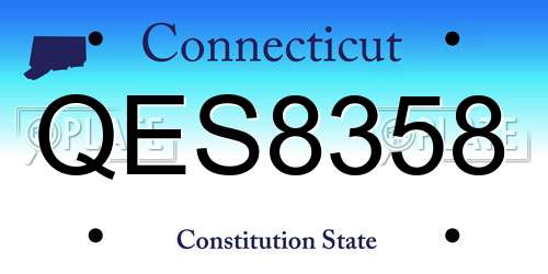 QES8358 Connecticut License Plate