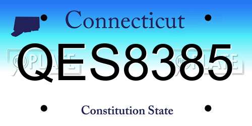 QES8385 Connecticut License Plate
