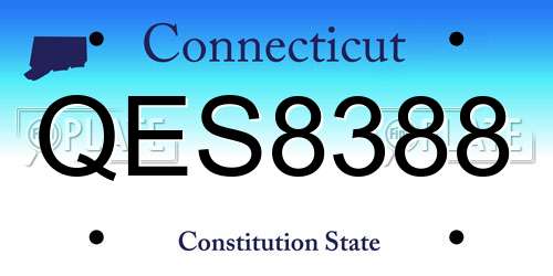 QES8388 Connecticut License Plate