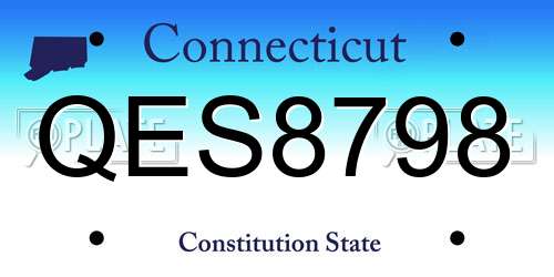 QES8798 Connecticut License Plate