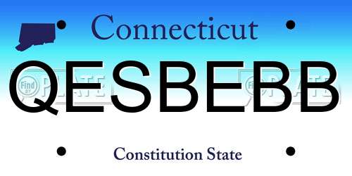 QESBEBB Connecticut License Plate