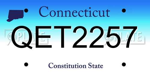 QET2257 Connecticut License Plate