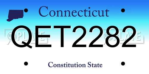 QET2282 Connecticut License Plate