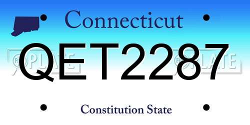 QET2287 Connecticut License Plate