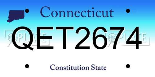 QET2674 Connecticut License Plate