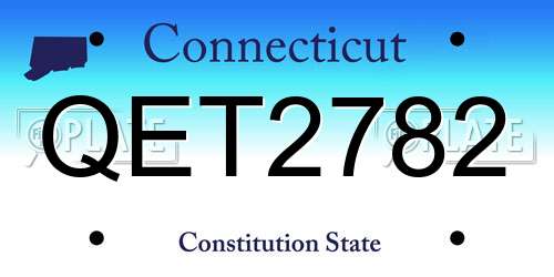 QET2782 Connecticut License Plate