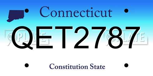 QET2787 Connecticut License Plate