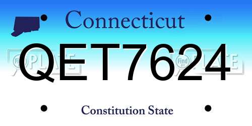 QET7624 Connecticut License Plate