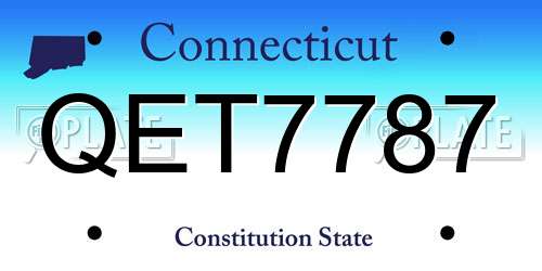 QET7787 Connecticut License Plate