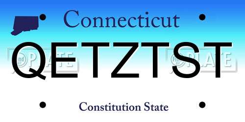 QETZTST Connecticut License Plate