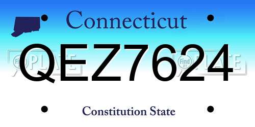 QEZ7624 Connecticut License Plate