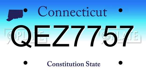 QEZ7757 Connecticut License Plate