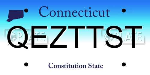 QEZTTST Connecticut License Plate