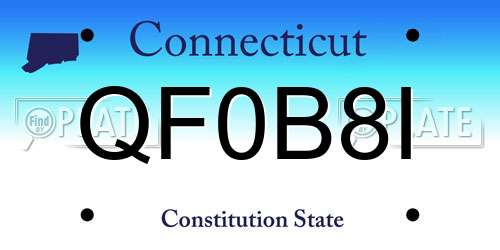 QF0B8I Connecticut License Plate