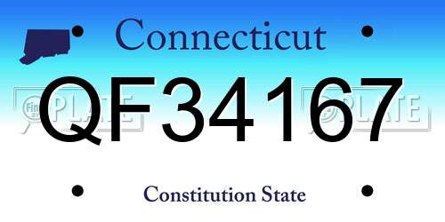 QF34167 Connecticut License Plate
