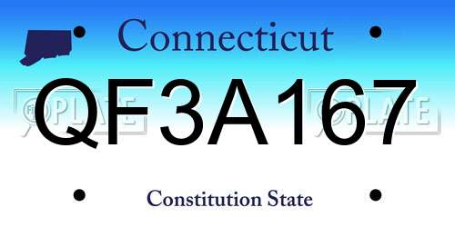 QF3A167 Connecticut License Plate