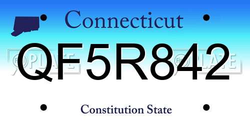 QF5R842 Connecticut License Plate