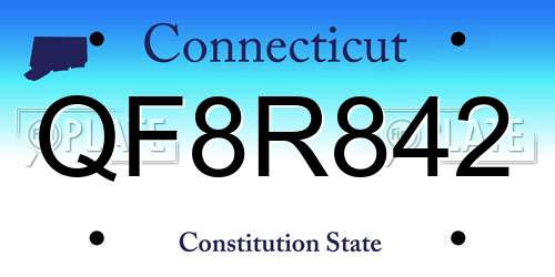 QF8R842 Connecticut License Plate
