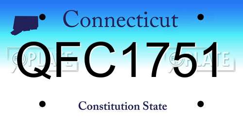 QFC1751 Connecticut License Plate