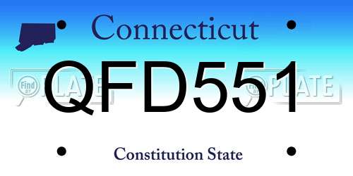 QFD551 Connecticut License Plate